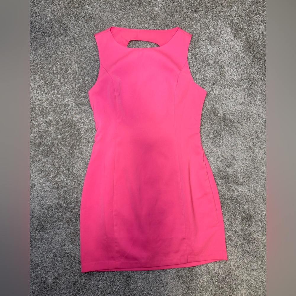 Endless Rose Vibrant Pink Mini Dress Size Large - Picture 2 of 8